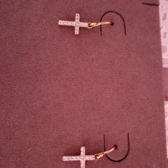 Kendra Scott Gold Cross Earrings - Picture 3 of 3